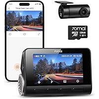 70mai 4K+1080P Dash Cam Auto A810 Fronte Retro Dashcam con Scheda SD da 128GB