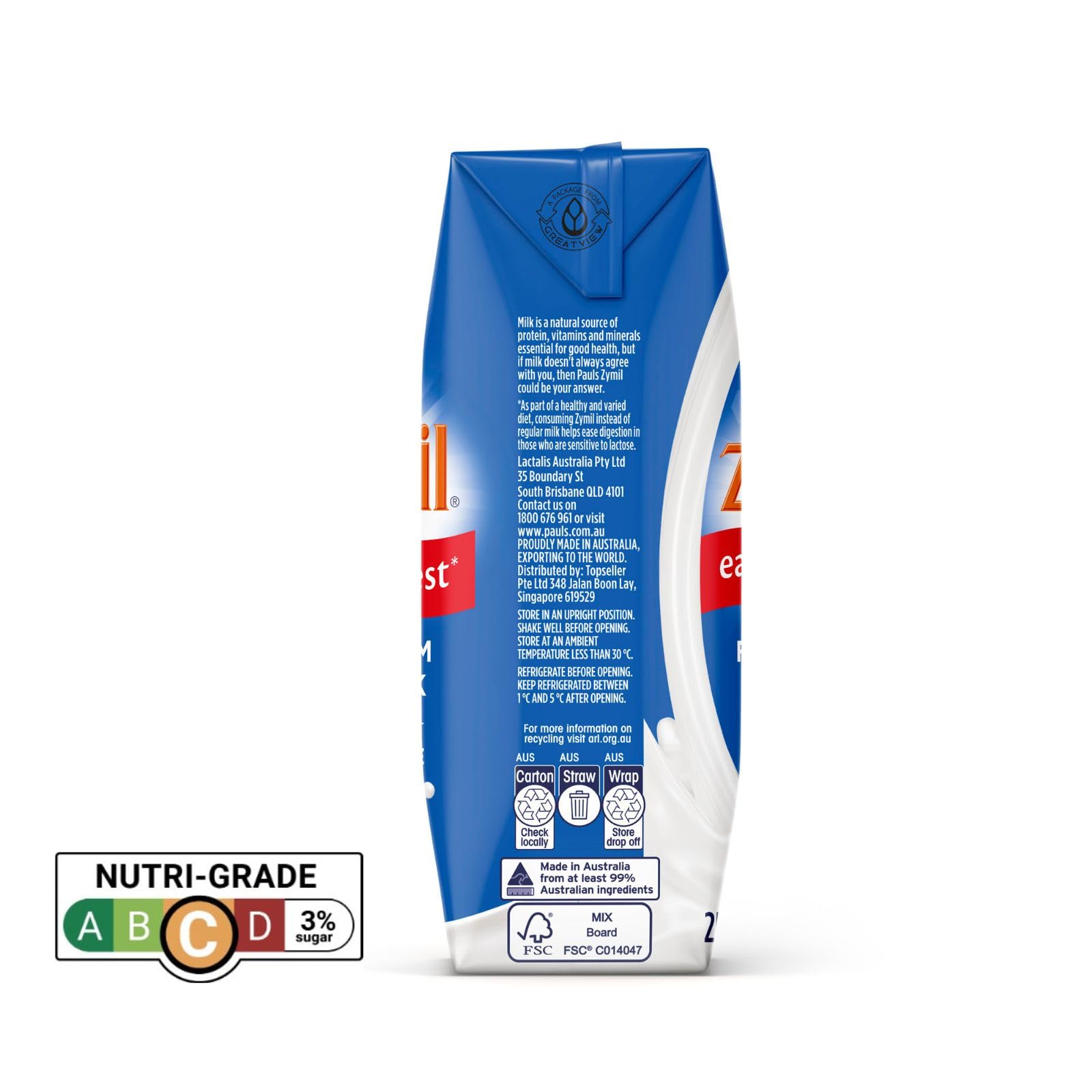 Pauls Zymil Lactose Free Full Cream Milk 250ml x 3s : Amazon.sg