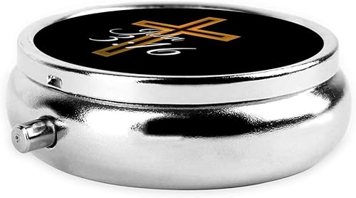 Miniatura 3 de Religious Cross John 3-16 Pastillero redondo simplificar la rutina diaria de medicamentos