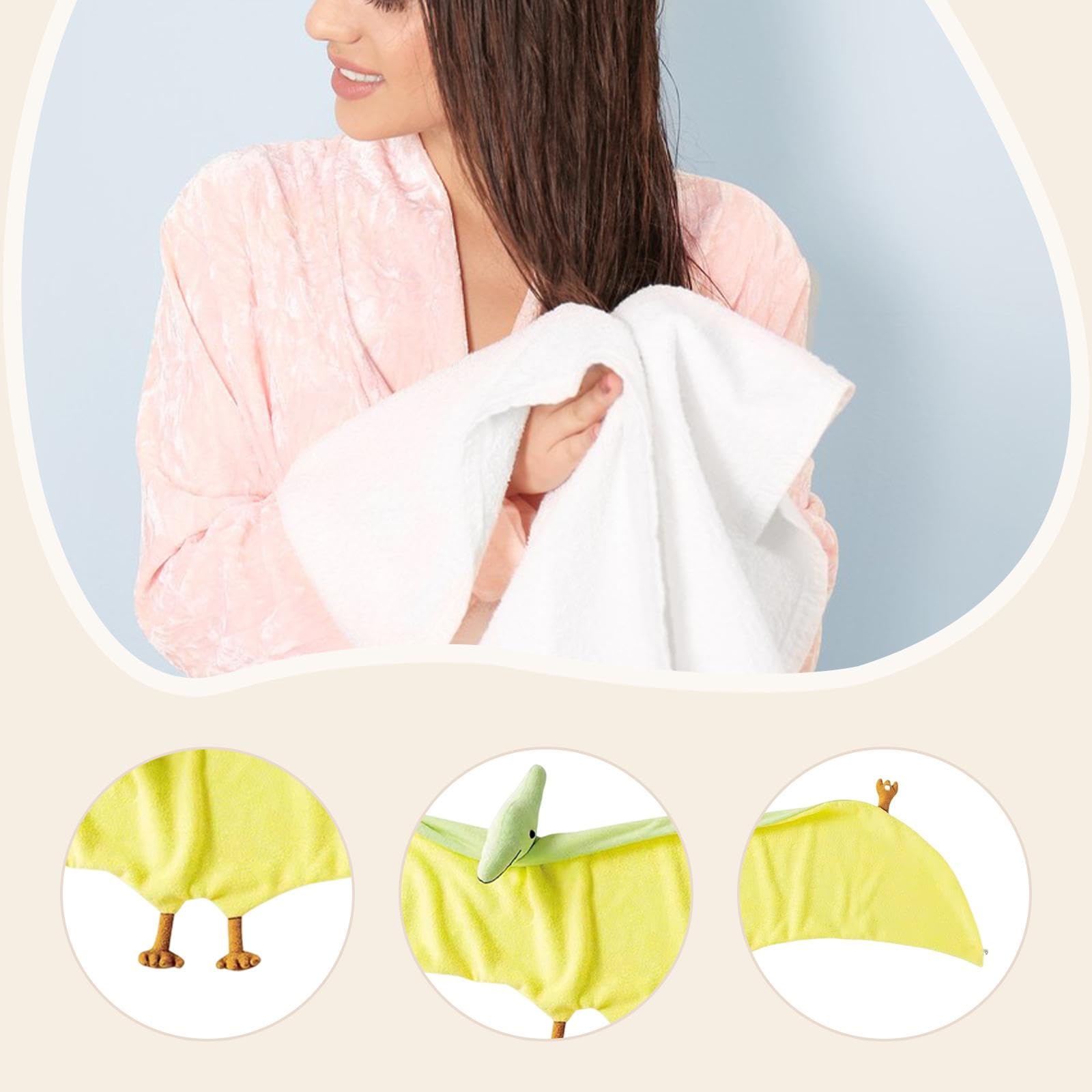 Cape de Bain Dinosaure pour Enfants, Châle 98 Cm X 30 Cm, Serviette de Plage pour Fille et Femme