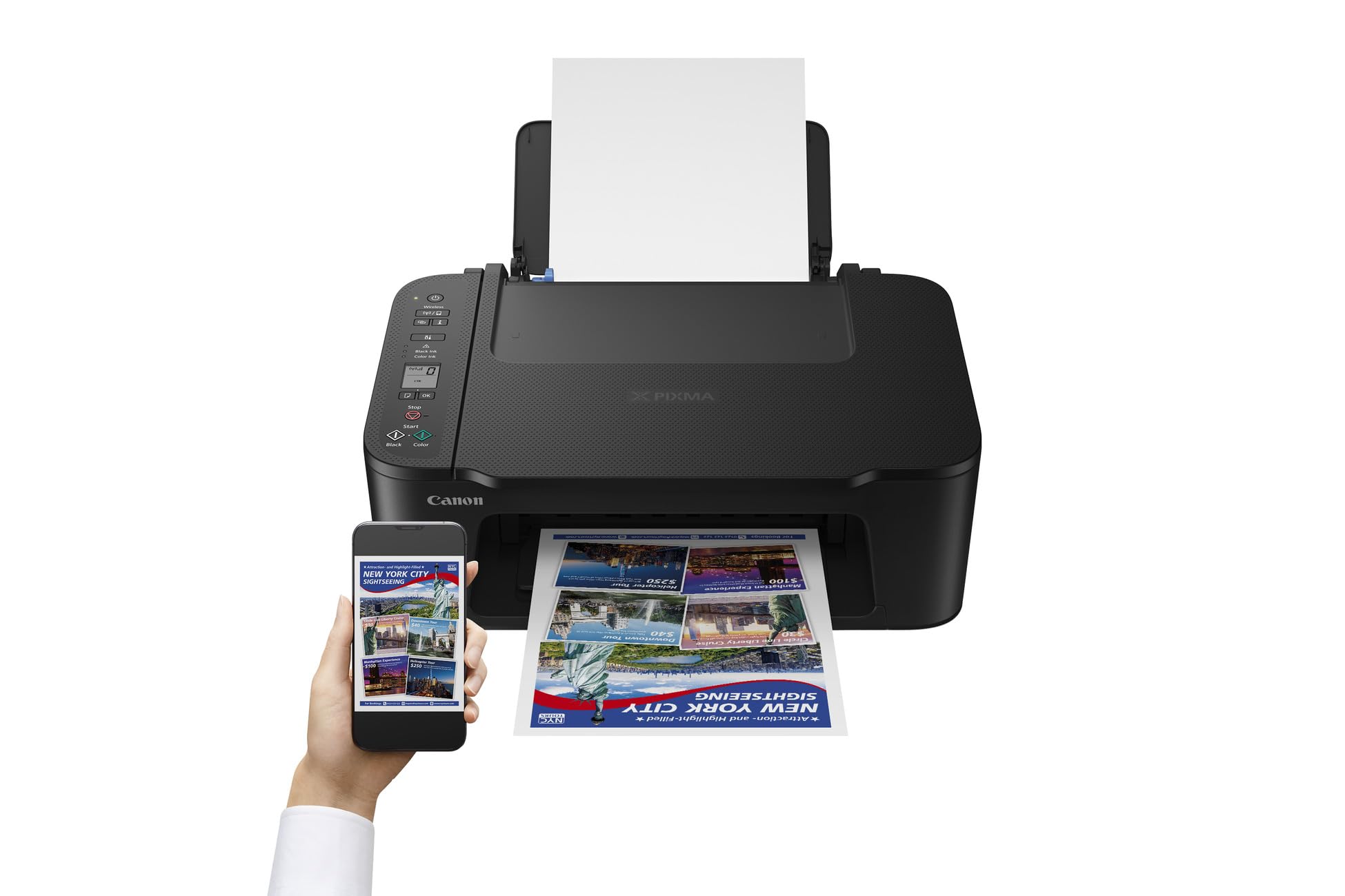 Canon PIXMA TS3750i - Stampante multifunzione a getto d'inchiostro a colori (stampa, scansione, copia, display LCD da 1,5 pollici, WLAN, Print App, 4800 x 1200 Dpi) compatibile PIXMA PRINT PLAN - nero