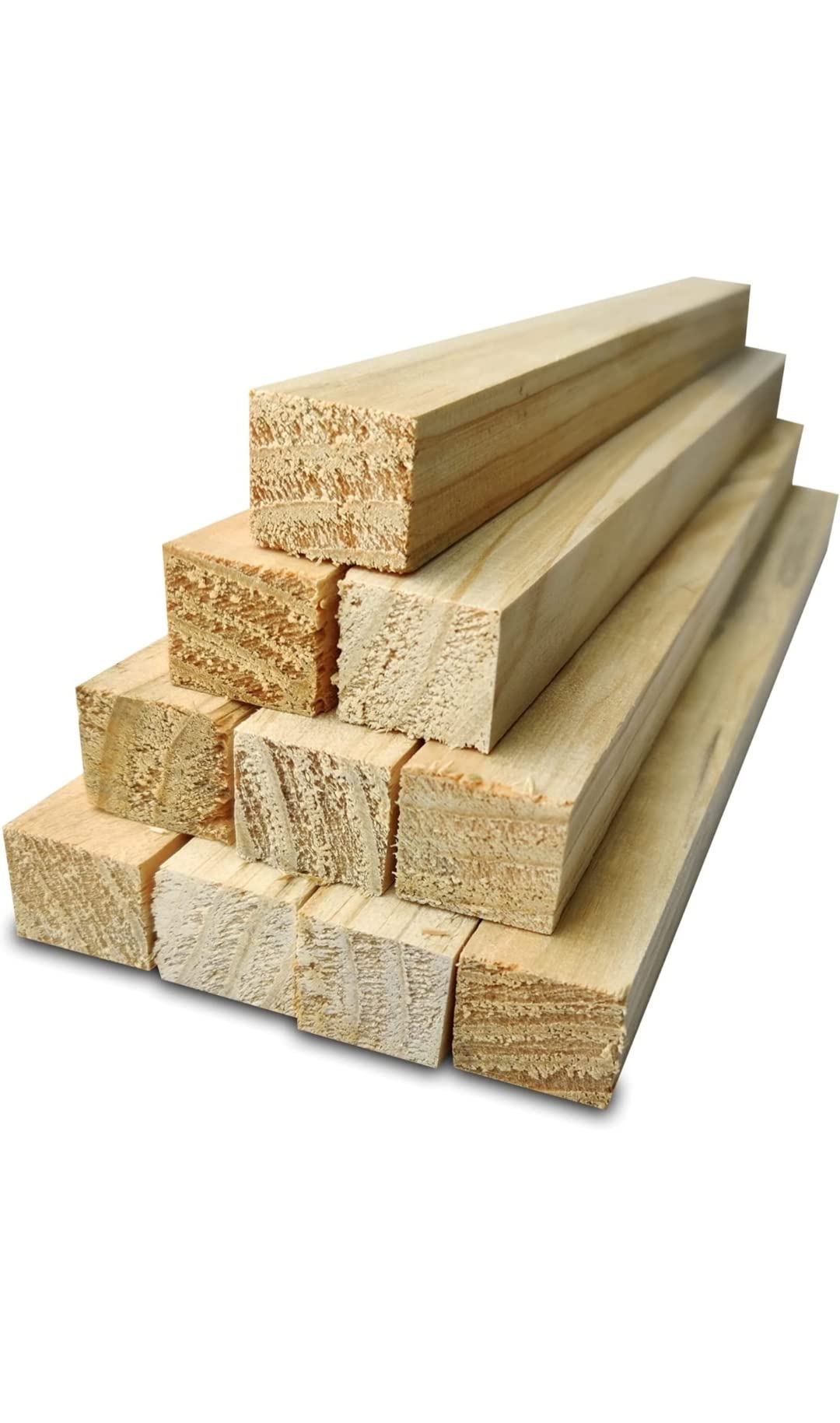 Ormango Wooden Stick 10 Pieces for Art Craft,Furniture Decoration,Macrame,Dowels,Pole,Rods Size: 12"X1"X1"Inch