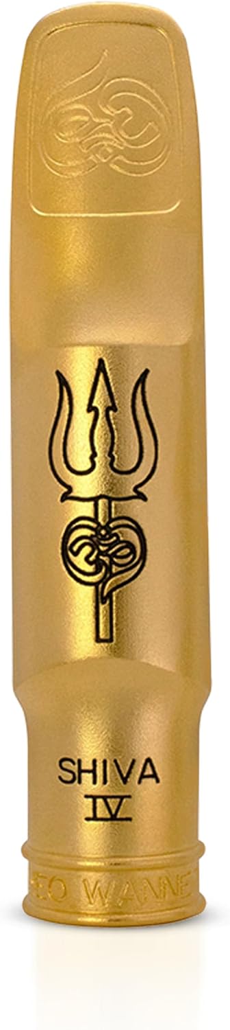 Theo Wanne Shiva 4 24k Gold Plated Metal Tenor Saxophone Mouthpiece with Wave Baffle, Small Stadium Shark-Gill Chamber & Elliptical Window for Pop, Rock & Roll & Commercial Genres - Size 8* (.115")