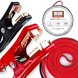 Iron Forge Tools 20 Foot Jumper Cables with Carry Bag - 2 Gauge, 500 AMP Booster Cable Kit
