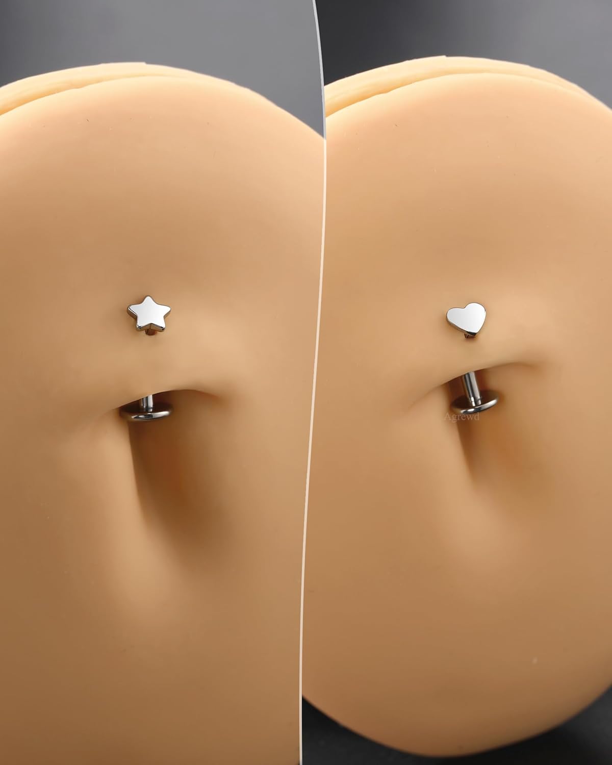 Minimalist Star Floating Belly Button Rings, G23 Solid Titanium Belly Navel Rings for women, Surgical Steel Belly Navel Piercing Jewelry - Image 4