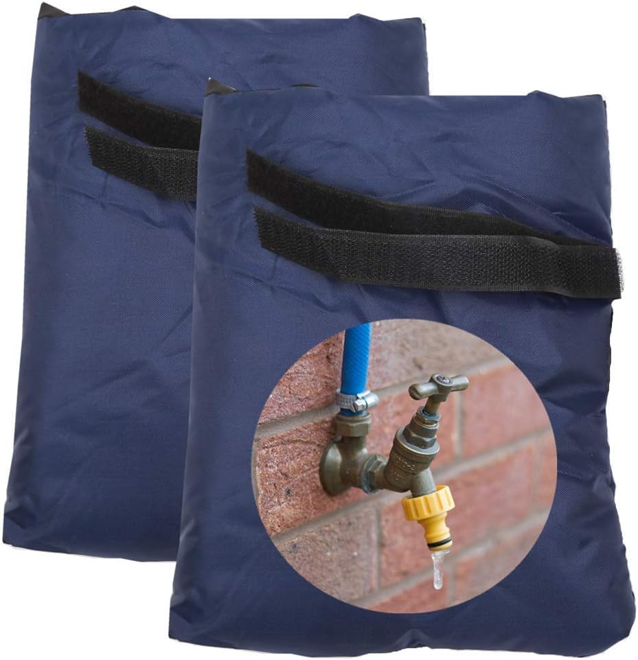 2 Pcs Outside Waterproof Tap Covers for The Winter, Protect Your Garden Water Taps From Freezing (Dark Blue, Medium)
