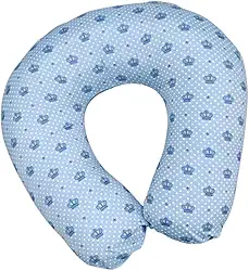 Almofada de Amamentação Bebê Luma Baby: Conforto e Suporte Elegante para Amamentar com Estilo, Coroa Azul