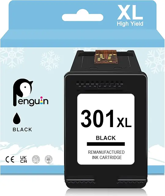 Cartouche Encre HP 301 XL Remanufacturée Penguin - Noir Haute Capacité