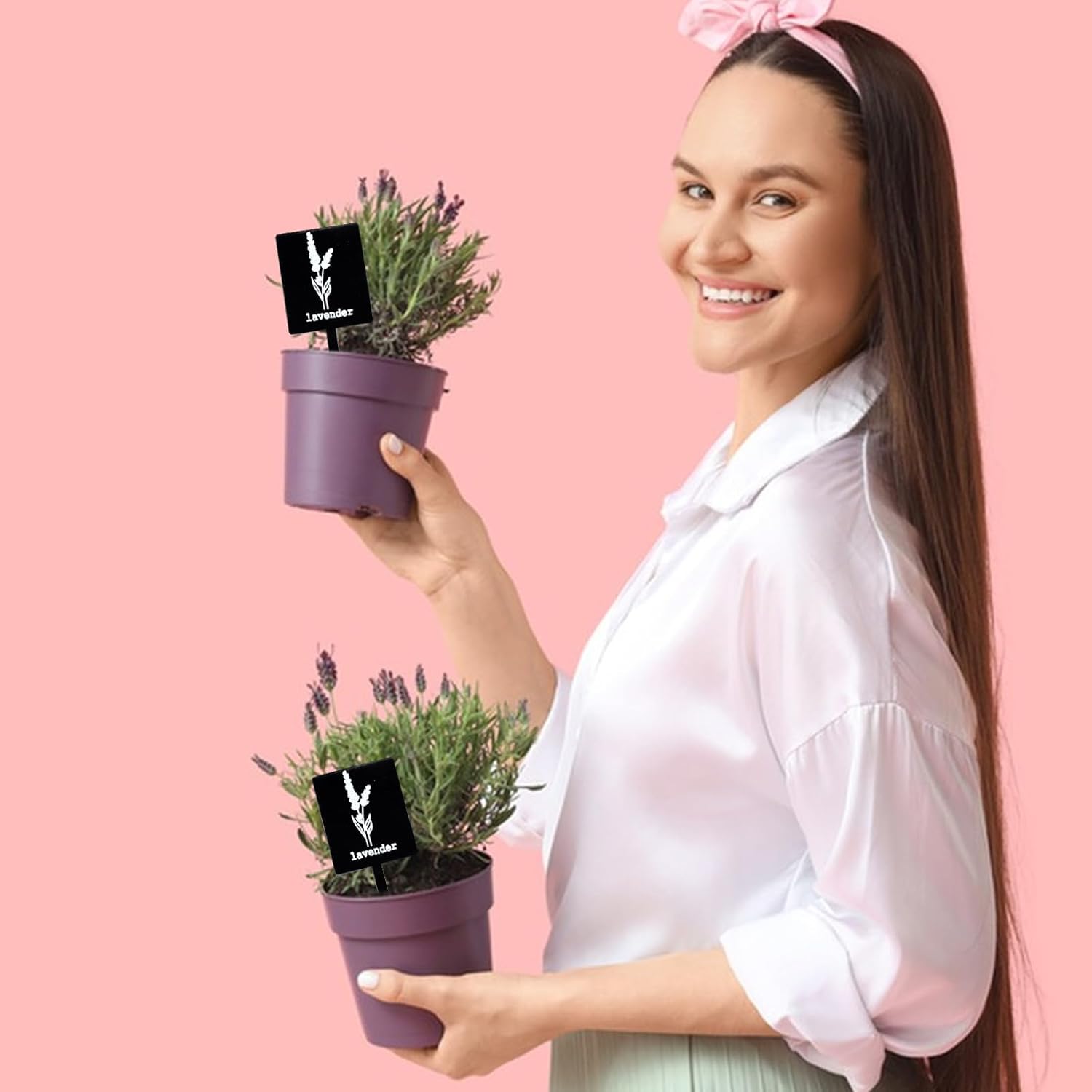 24Pcs Garden Herb Markers Acrylic Plant Label Signs Plant Stake Tags Reusable Black Waterproof Tags with Herb Names for Nursery Seedlings Potted Greenhouse Indoor Outdoor Garden Decoration - Image 4