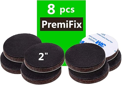 Miniatura 14 de Almohadillas de goma antideslizantes para muebles 8 piezas 3 pulgadas cuadradas, almohadillas antideslizantes para muebles de madera dura, para sofá