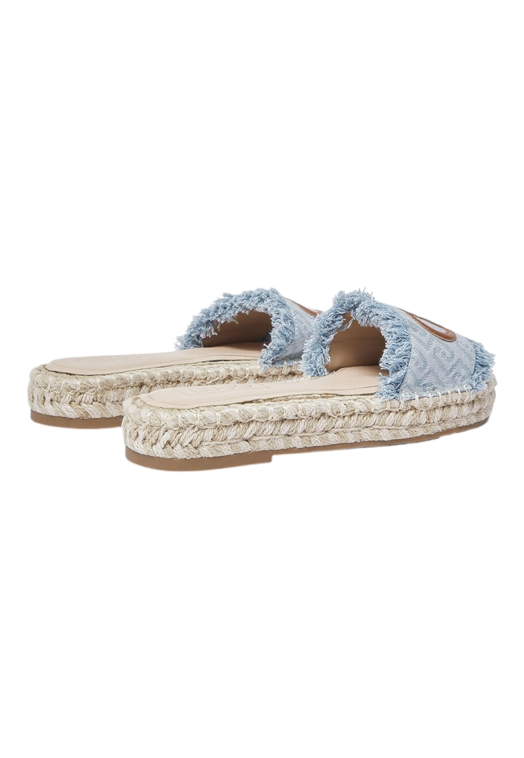 Liu Jo Ciabatte Espadrillas Denim Azzurro con Logo, Suola in Corda Intrecciata, Stile Contemporaneo Casual Tg-39