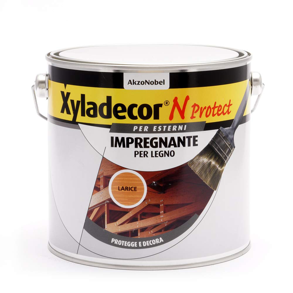 Xyladecor N PROTECT Fondo Impregnante per Legno Esterno a base solvente, Protettivo e Decorativo, Pronto Uso, colore LARICE 2,5L, 2.5 L