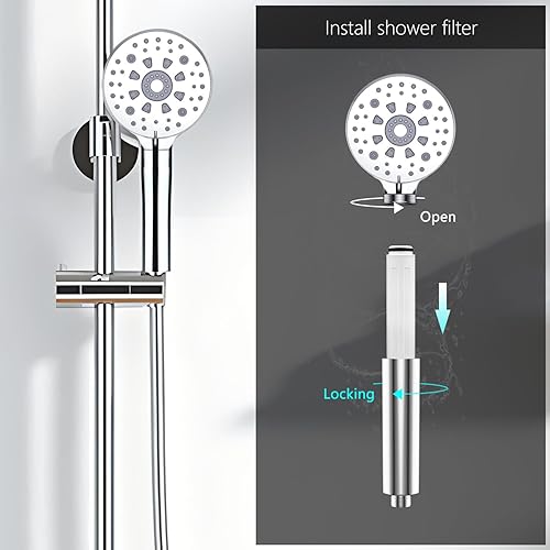 Miniatura 3 de Filtro de ducha de repuesto para cabezal de ducha de mano, compatible con cabezal de ducha FEELSO de mano, 15 etapas para eliminar el cloro y