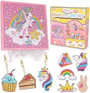 Moltby Diamond Painting Kits for Kids - Unicorn 5D Diamond Art Kits Gem Art Kits for Kids, Arts and Crafts for Kids, Gift for Girl 6 7 8 9 10 11 12 Year Old