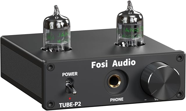 Fosi Audio P2 Headphone Amplifier Vacuum Tube Headphone Amp Mini Hi-Fi Stereo Audio with Low Ground Noise Output Protection