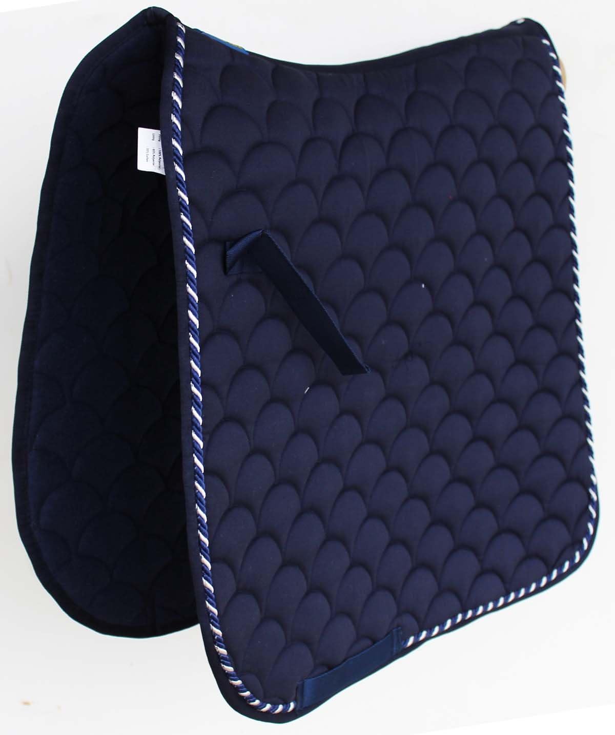 Horse English Quilted Contoured Dressage Trail Saddle Pad Navy 7295NV