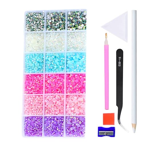 Miniatura 2 de Sunfairy Juego de diamantes de imitación de resina de 340.197 in con purpurina de cristal de gelatina para ropa, accesorios de decoración de ropa,