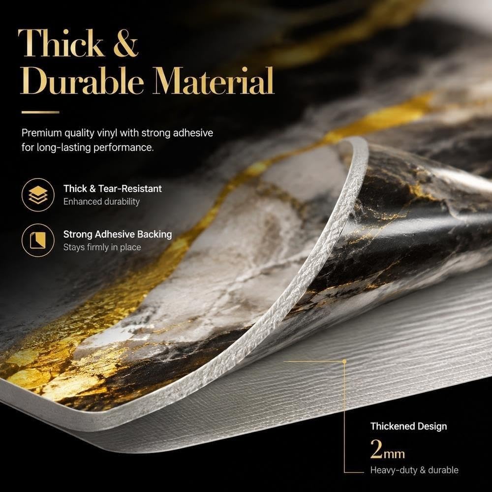 Peel and Stick Marble Line Wall Panels Waterproof Backsplash Tile