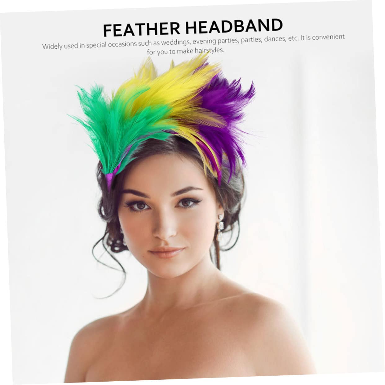 GALPADA 3pezzi Fascinator Cerchietto Piume Colorate Per Cerimonie e Halloween Accessorio Elegante Per Costume e Festa Di Carnevale