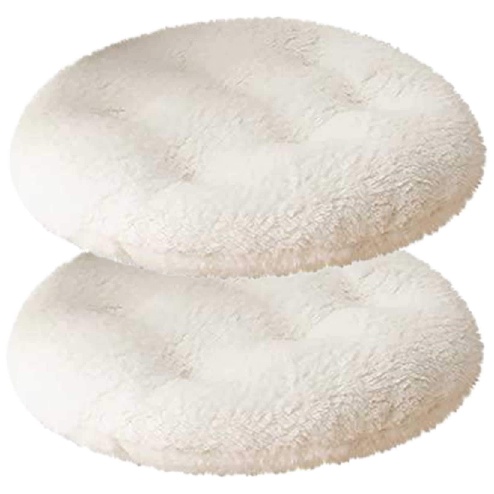 Coussin de chaise ronde sherpa lot de 2 galettes de siège épaisses 40x40 cm pour salon et bureau blanc