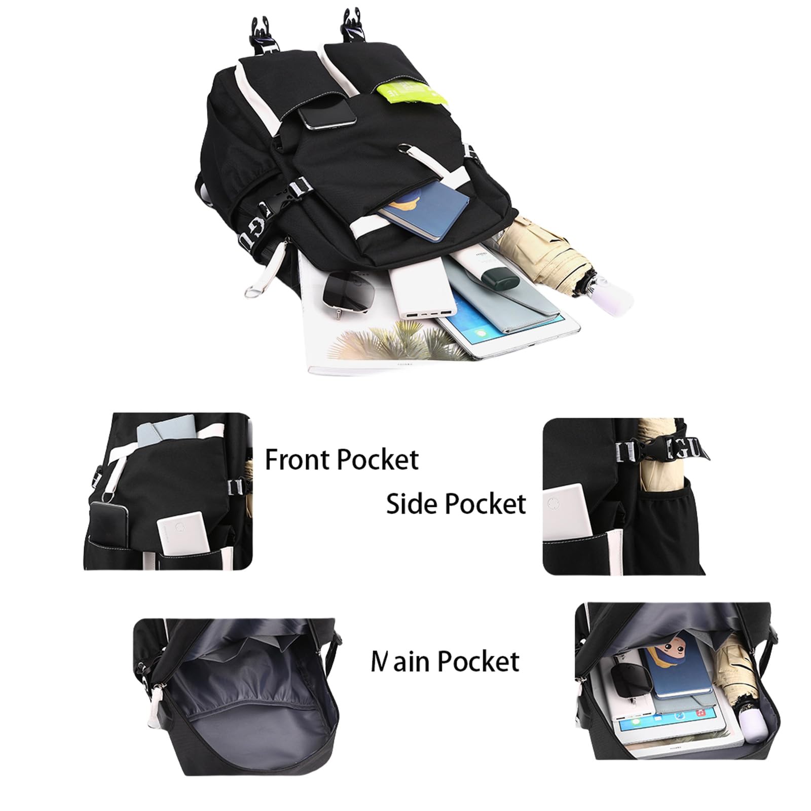 Mochila Escolar Negra de Primaria para Niñas Escuela Primaria Mochilas Escolares Rosas para Niños Backpack Nylon para Adolescentes y Estudiantes de último año