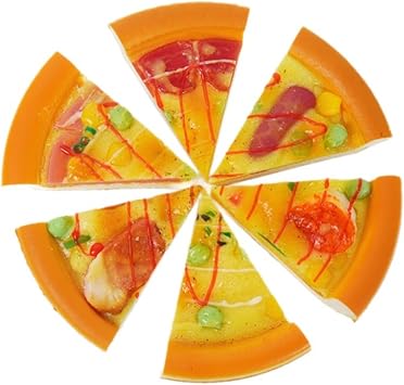 6Pcs Artificial Lifelike Pizza Slices Photography Props Shop Display Home Kitchen Wedding Decoration
