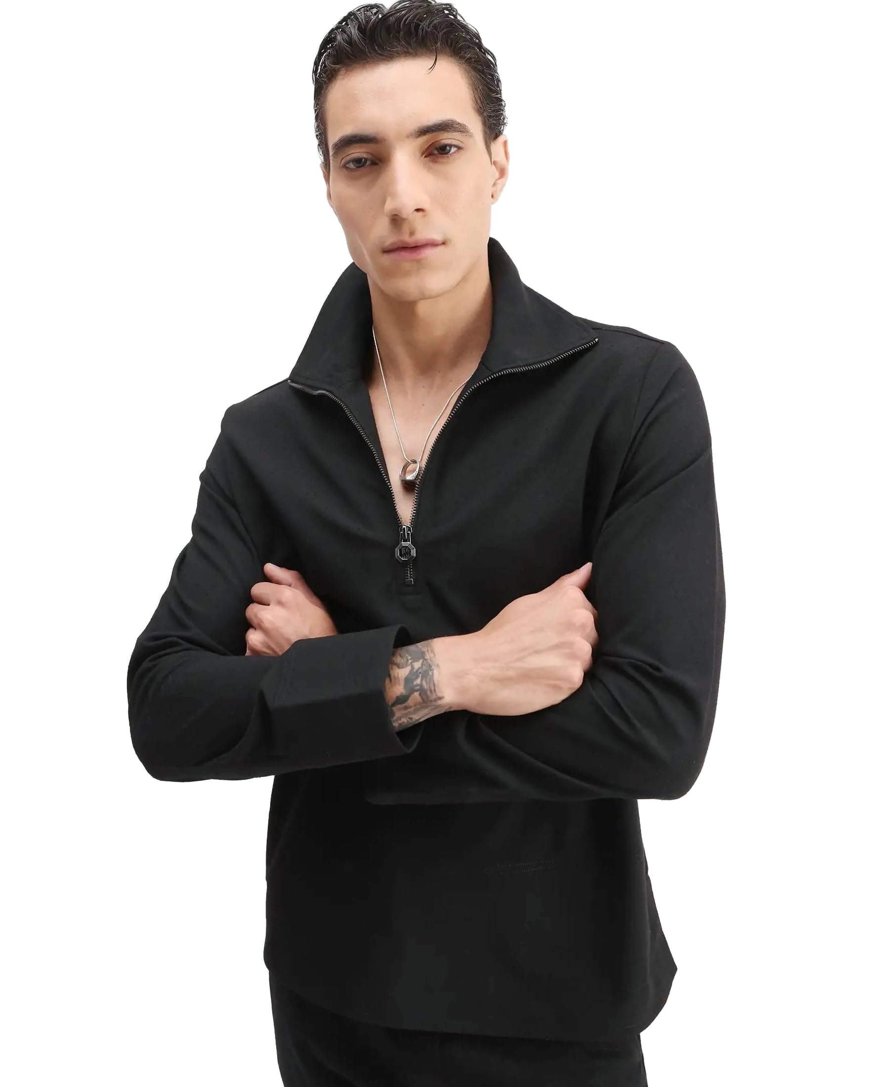 rare rabbit Men's Kikos-T Relaxed Solid Polyester Blend Spread Collar Long Sleeve Shacket-picture-26