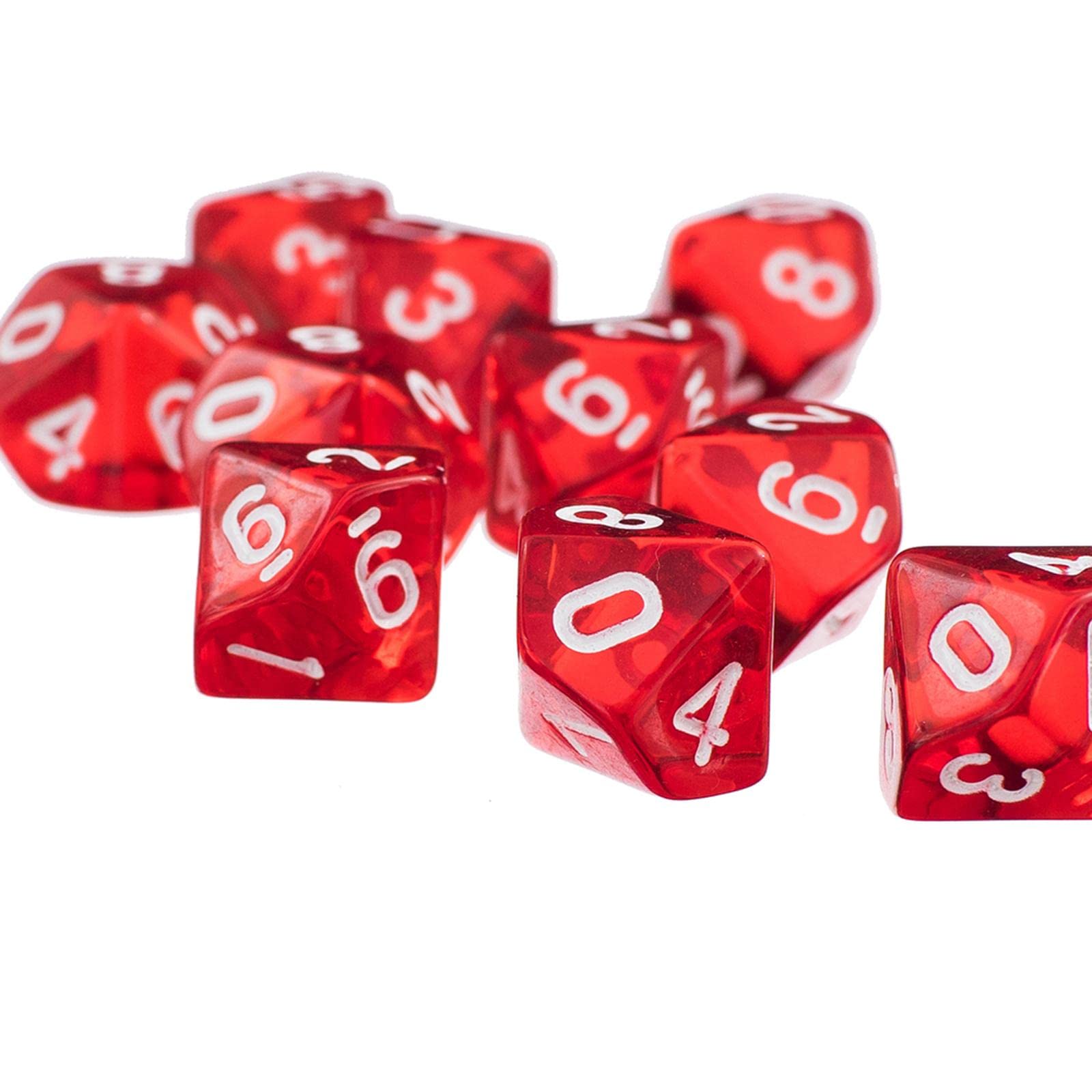 ATORSE® D10 Red Ten Sided Gem Dice for RPG Dungeons & Dragons Games Set of 10 Dice-image-4