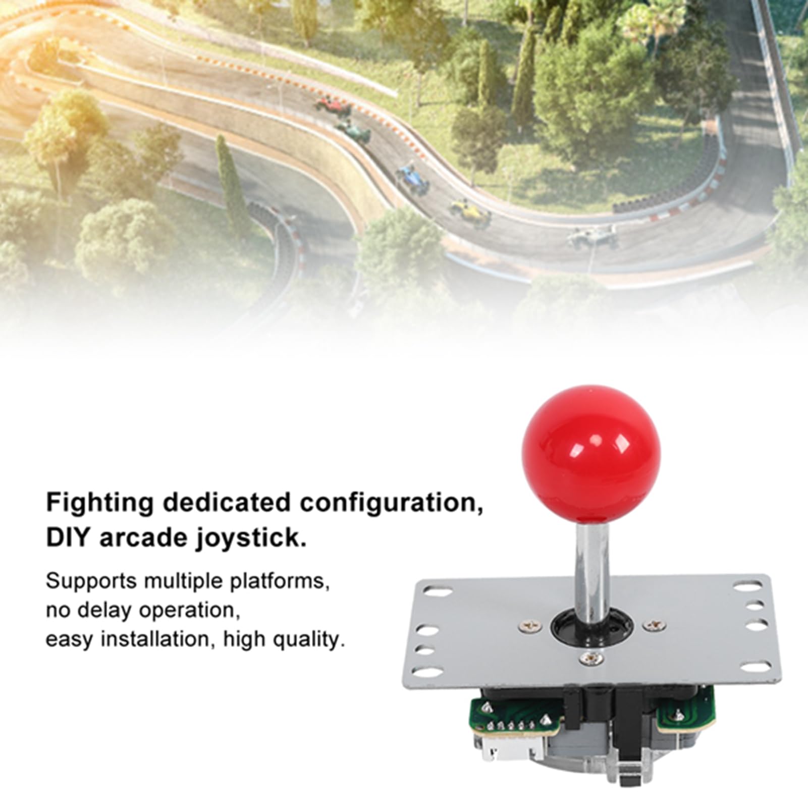 Alomejor Set Joystick per Giochi Fai-da-te, Pannello di Controllo USB di Alta qualità per Giochi PC/, 15 Pulsanti, Materiale Plastico
