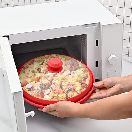 Miniatura 3 de Cubierta de vidrio para microondas, tapa protectora de salpicaduras y plato de cuenco de vidrio de silicona