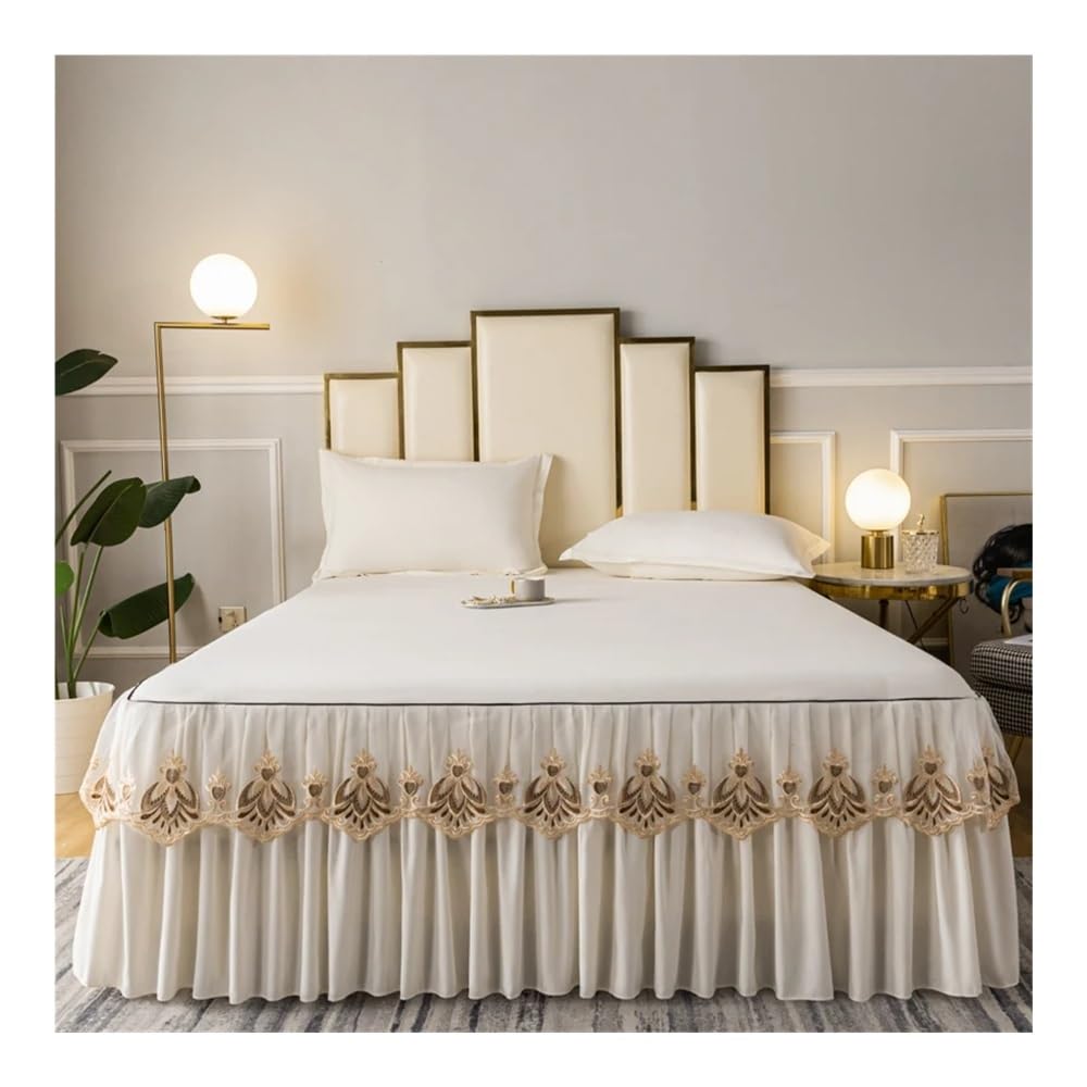 1 mantovana giroletto in pizzo, per letto queen size, ricamata, alta qualità, king size, per letto singolo (senza federa) (Dousha, 150 x 200 cm, 1 pezzo)