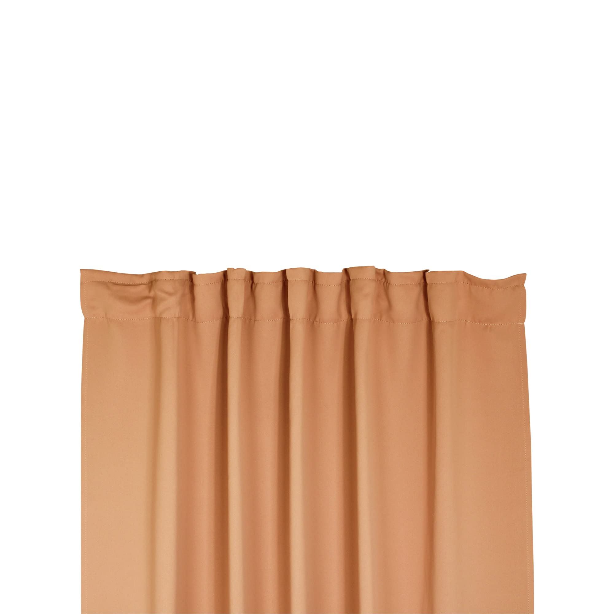 Haus und Deko Gordijn verduisteringsgordijn, ondoorzichtig, plooiband, thermogordijn, lichtdicht, koudebescherming, verduisterend, voor slaapkamer, woonkamer, kinderkamer (oranje, 140 x 175 cm