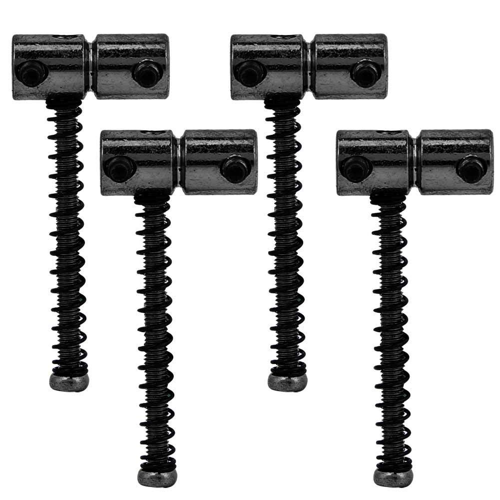 Bnineteenteam Black 4Pcs Electric Bass Compensated Saddles Set,Bass Bridge String Saddles Spring Screws For Electric Bass Guitar (Black) Performance Accessory Musical Instrument Accessories