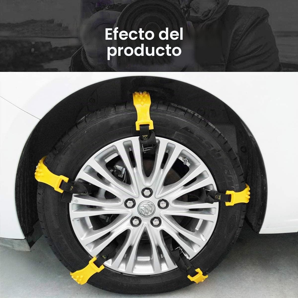 Riloer Cadenas de neumáticos de nieve, 10 cadenas de nieve antideslizantes para coche, para nieve, barro y arena, cadenas universales de neumáticos de invierno con bolsa de almacenamiento