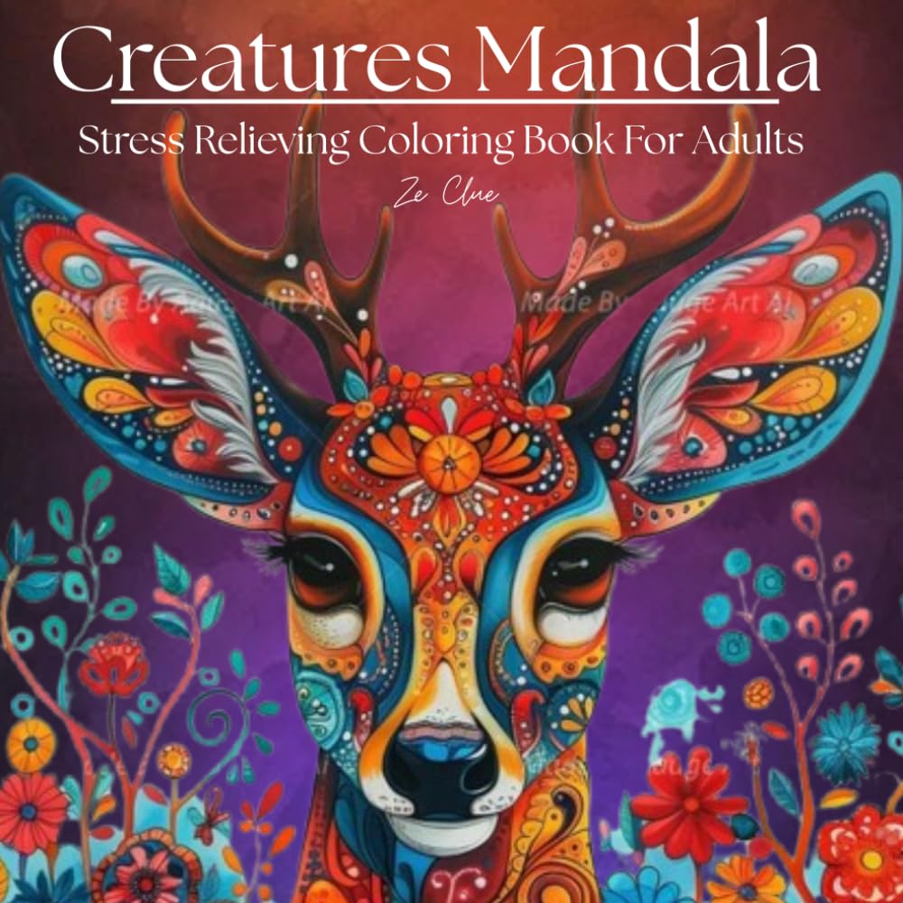 Creatures Mandala : Stress relieving coloring book for adults: Beautiful Stress-Relieving Designs for Adults, Relaxation, Meditation, and Anxiety Relief