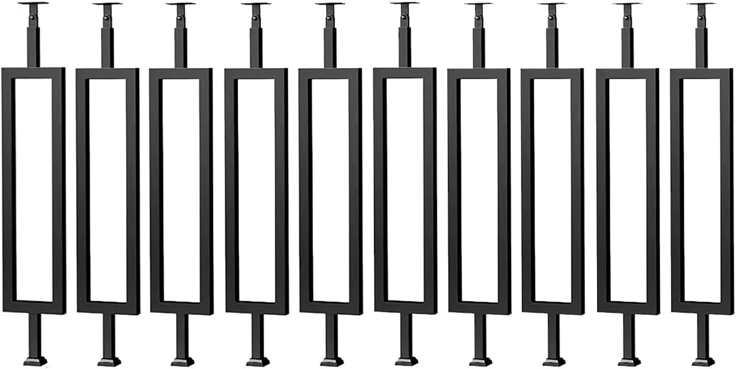 Metal Iron Stair Spindles White Black Gold, Modern Stair Balusters Indoor Loft Hallway, Flexible Staircse Railing Post Kits, Heavy Duty Handrail Support Bar Guardrail Column