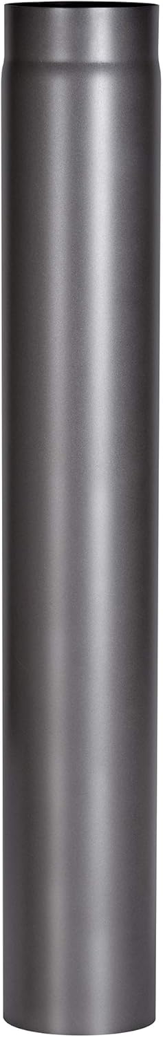 FIREFIX RD150/1 2mm Steel Stove Pipe (Smoke Pipe) 150mm Diameter for Stoves and Fire Pits Senotherm Dark Grey 1000mm Long