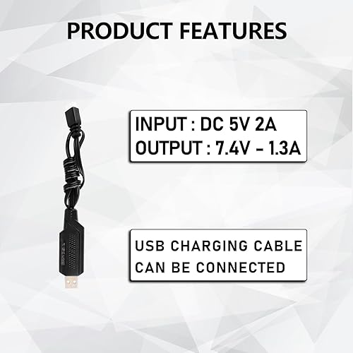 Miniatura 8 de Batería SCX24 7.4V Lipos 2S 360mAh recargable mini batería de litio con JST y MJ y PH2.0 y MX2.0 enchufe de descarga apto para SCX24 RC Car WLtoys