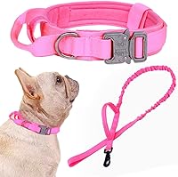 Vista 52 de Xqpetlihai Juego de collar y correa táctica para perro, collar ajustable de nailon militar para perro con mango de control y hebilla de metal