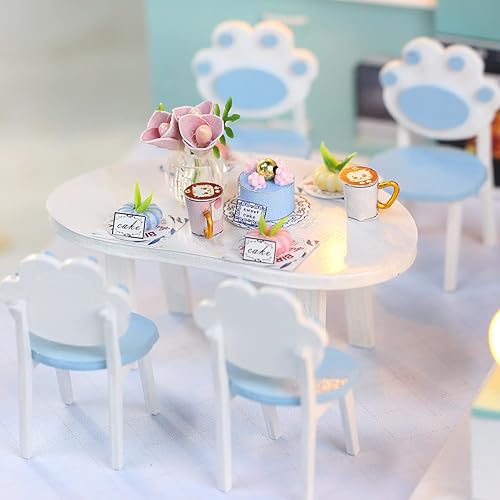 Miniatura 3 de GuDoQi Kit de casa de muñecas en miniatura, kit de casa pequeña con muebles, kit de casa en miniatura a escala 124, gran regalo para cumpleaños,