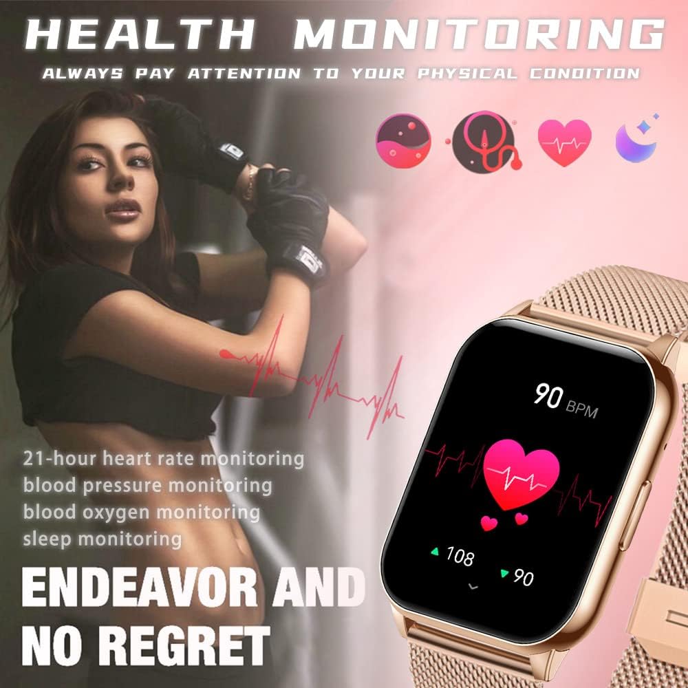 ANMI Smartwatch Donna Chiamate e Assistente Vocale, 1.96all Orologio Smartwatch Donna, 80+ Sport Fitness Contapassi Cardiofrequenzimetro Pressione Sanguigna SpO2, Monitoraggio del Sonno, Android iOS ANMI Smartwatch Donna Chiamate e Assistente Vocale, 1.96all Orologio Smartwatch Donna, 80+ Sport Fitness Contapassi Cardiofrequenzimetro Pressione Sanguigna SpO2, Monitoraggio del Sonno, Android iOS