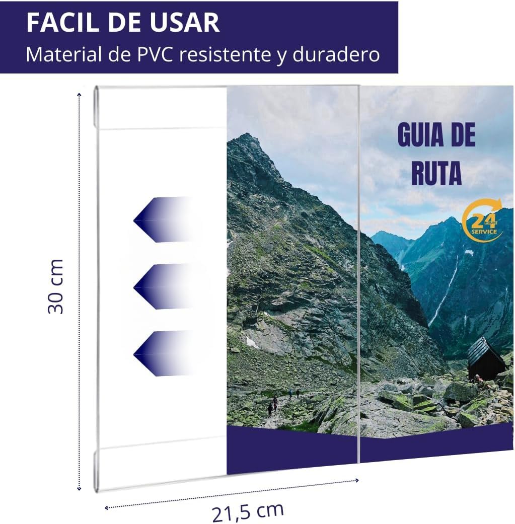 GOYAPRINT Soporte de Pared A4 Adhesivo para Carteles Expositor de Pared para Letreros de Tiendas Restaurantes Bares Locales Oficinas (Vertical)