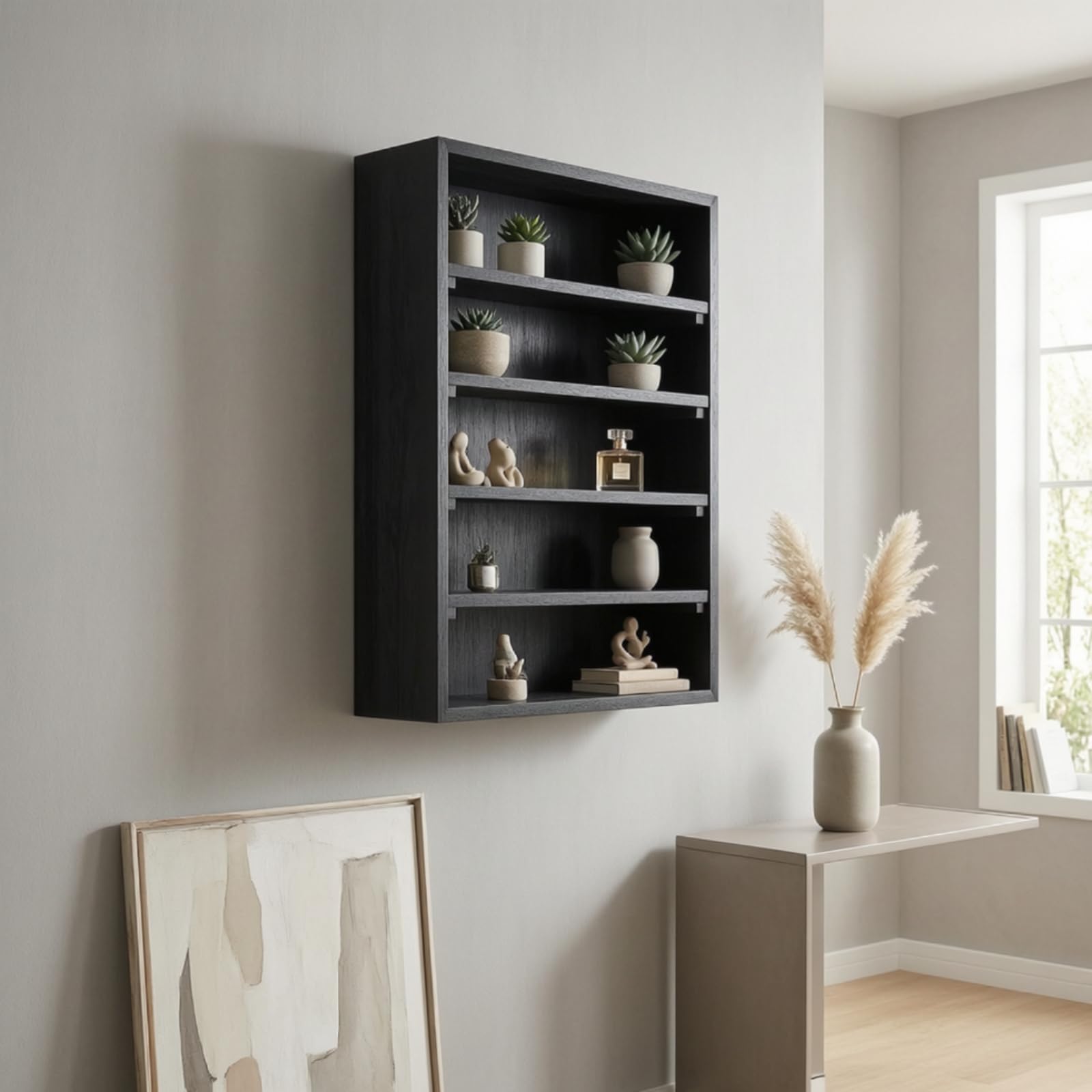 Estante Pared con Compartimentos Estrecho Estantería Multiusos Repisa Flotante para Cocina