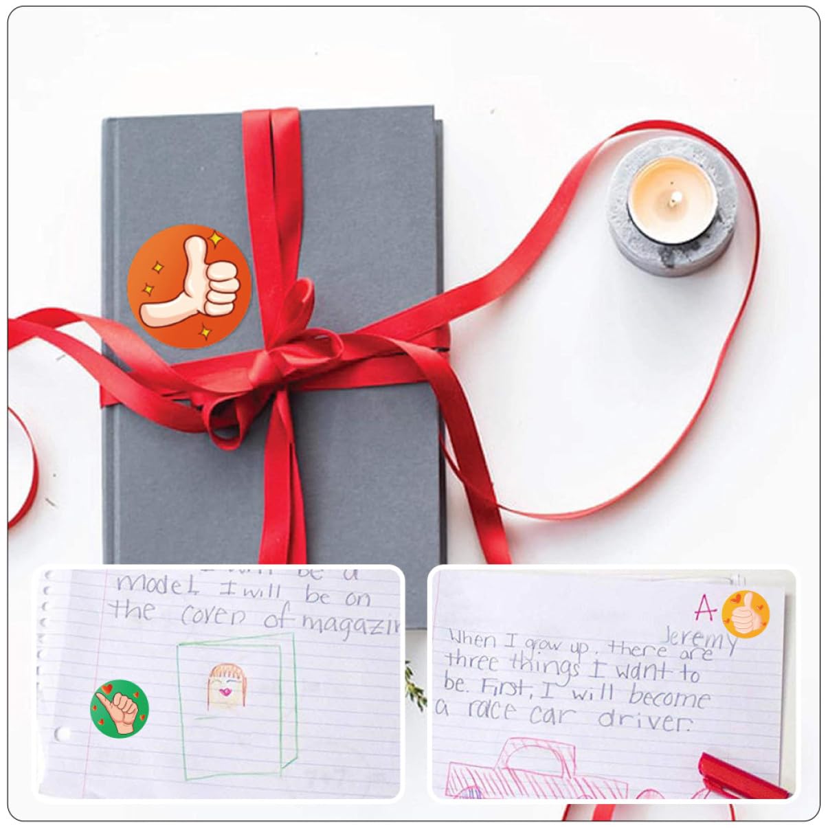VILLCASE 5 Set Incoraggiare L'etichetta Affermazione Multiplo Adesivi Scrapbooking Adesivi Per Scrapbooking Adesivi Decorativi Per La Classe Adesivi Incoraggianti Per 5 * 5