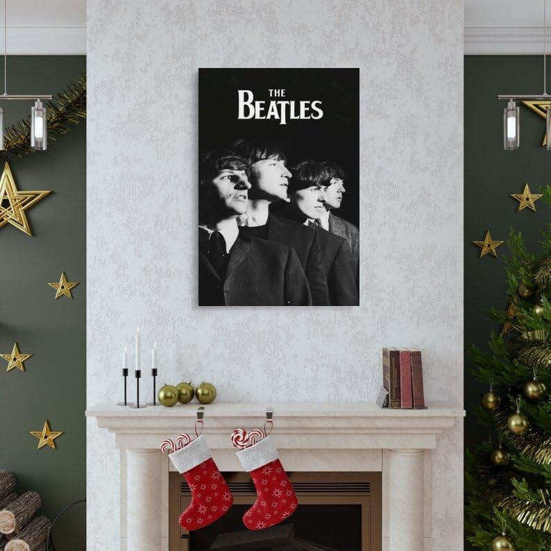 LUISAS Poster décoratif sur toile The Beatles, noir et blanc, impression d’art moderne pour chambre à coucher (20 x 30 cm) - Les Beatles, Paul McCartney, John Lennon, RIngo Starr, George Harrison LUISAS Poster décoratif sur toile The Beatles, noir et blanc, impression d'art moderne pour chambre à coucher (20 x 30 cm) – Image 7