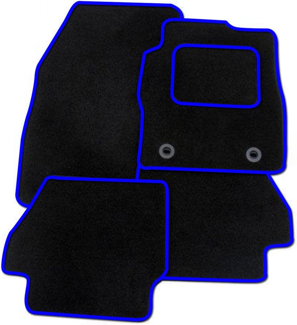 United Car PartsBLACK-BLUE-MATS-169 Tailored Car Floor Mats Carpet, Blue Black