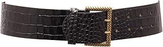 8407AD cintura donna black leather croco print belt woman