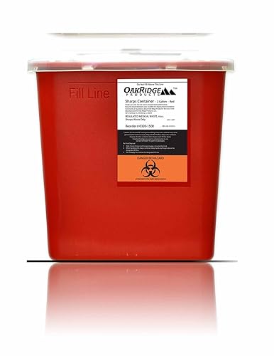 Tamaño 2 galones OakridgeProducts contenedor para eliminar agujas jeringas lancetas diseño robusto tamaño de uso personal para cientos de agujas