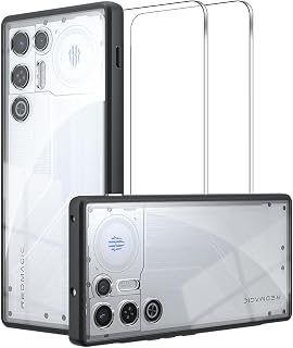 Lemxiee Case für RedMagic 11 Air hülle + [2 Stück] Schutzfolie für RedMagic 11 Air Panzerglas Displayschutzfolie,Flexibles Silikon + Transparentes Acryl Schutzhülle Handyhülle