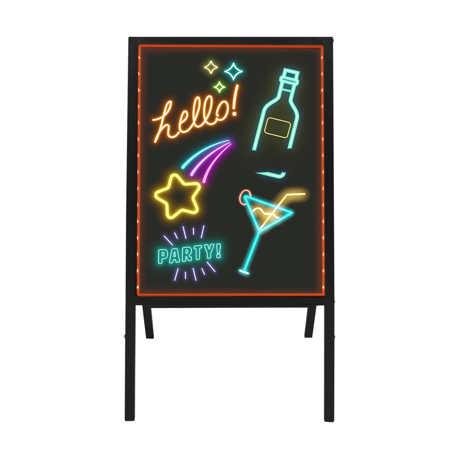 Panel de visualización LED, pantalla de menú vertical, 8 marcadores fluorescentes 11 modos de parpadeo adecuado para hogares, bodas, restaurantes, hoteles de 50 x 70 cm